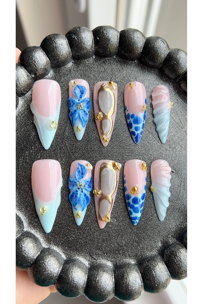Store Jel Takma Tırnak - Love the beach Uzun 10'lu