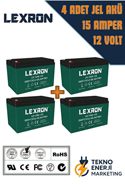 Lexron 4 ADET (12V 15AH) ELEKTRİKLİ ARAÇ AKÜSÜ