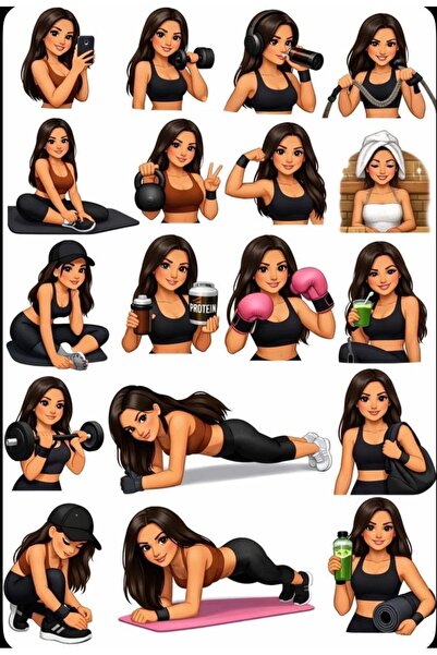 Limitless Design Female Athlete Sticker Set 22X30 cm