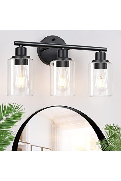 Arabest 3-Light Bathroom Vanity Light, Modern Wall Sconce Lighting with Clear...