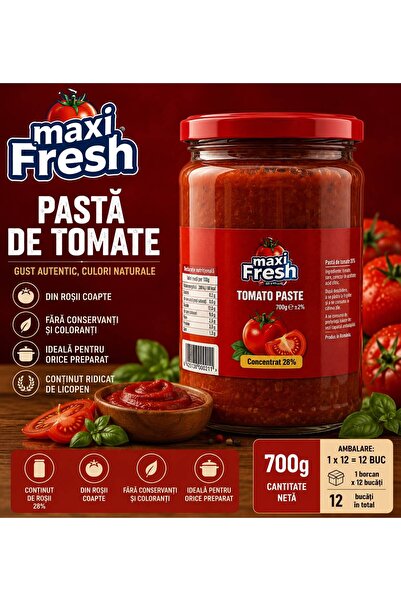 OEM PASTA DE TOMATE MAXI FRESH BORCAN 700GR CON.%28 (1X12=12BUC)