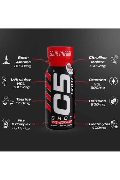 C5 PRE-WORKOUT SHOT SOUR CHERRY 80ML:3551