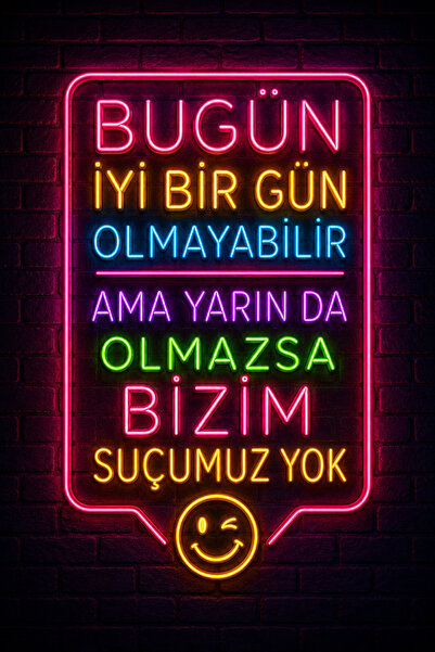 Lucena Neon Spirited Graffiti MDF Pictură decorativă amuzantă pentru birou, a...
