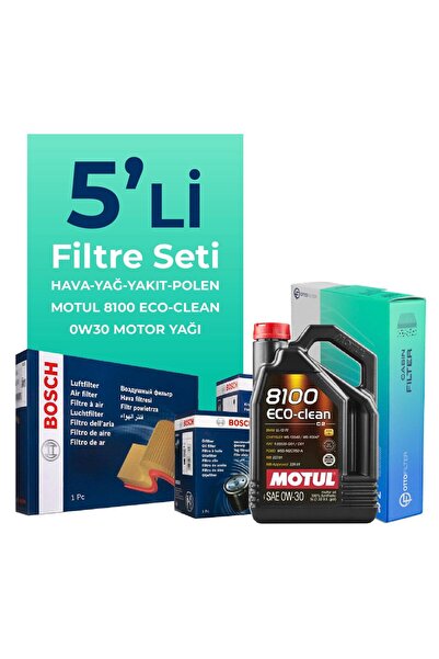 Bosch Fiat Doblo 1.6 Dizel Filtre Bakım Seti Motul Motor Yağlı (2015-2023) 5 Li