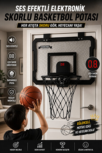 indirimsevinci Ses Efektli Elektronik Skorlu Basketbol Potası LED Skor Göster...