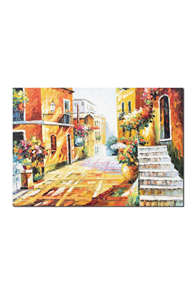 artnova Χειροποίητος πίνακας για το σαλόνι, Αστικό τοπίο, γαλήνη, 100x70εκ. λ...