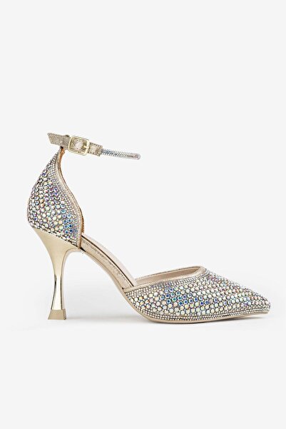 ALTIN TOPUK Women's Gold Heeled Stiletto Evening Dress Shoes – Wedding & Event
