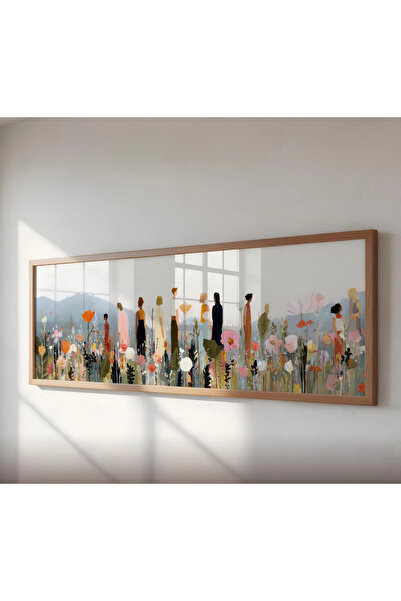 dekorodam Ahşap Çerçeveli Panoramik Oturma Odası Salon Tablosu