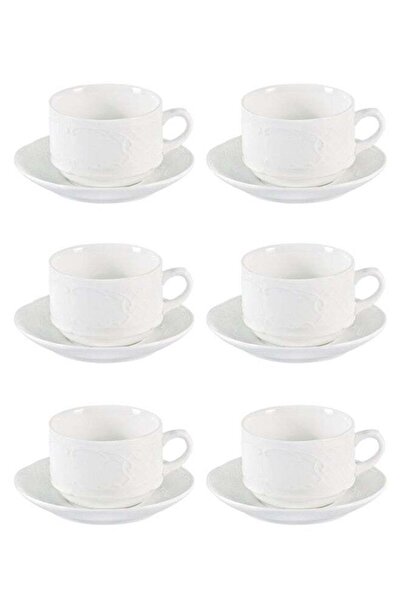 Trust Dove 12-Piece Porcelain Cup & Saucer Set Set for 6 People White 200ml