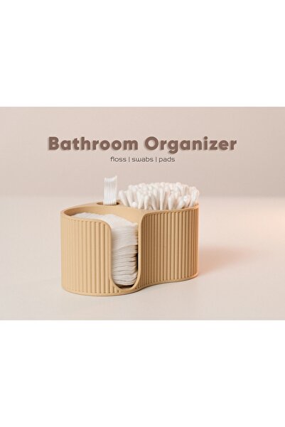 webstoore 3 Bölmeli Banyo Organizeri Kulak Çöpü Pamuk Ped Diş İpi Kutusu 3D B...