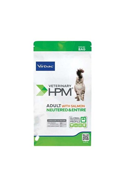 Virbac Veterinary HPM Adult Dry Cat Food for Neutered & Entire Cats with Salm...