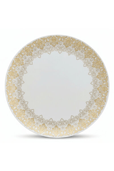 Borosil Larah by White & Gold Opalware Dinner Plate 10.5 Inch