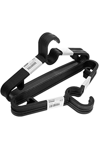 festive Lightweight Plastic Hangers, Clothes Hangers, Black, 39 cm, Set of 50