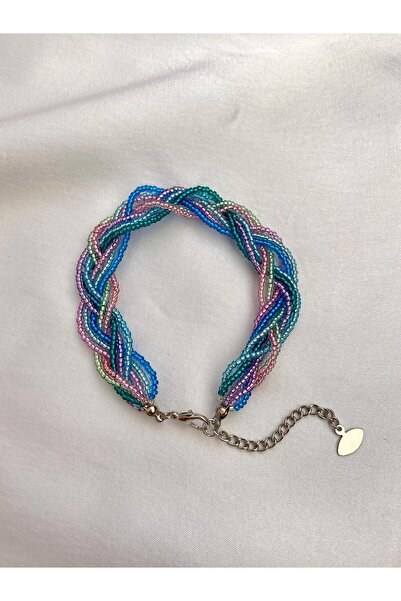 Beykan handmade Knitted Carnival 9-Piece Beaded Anklet