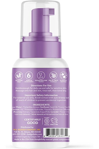 Badger Baby Night-Night Foam Shampoo & Wash