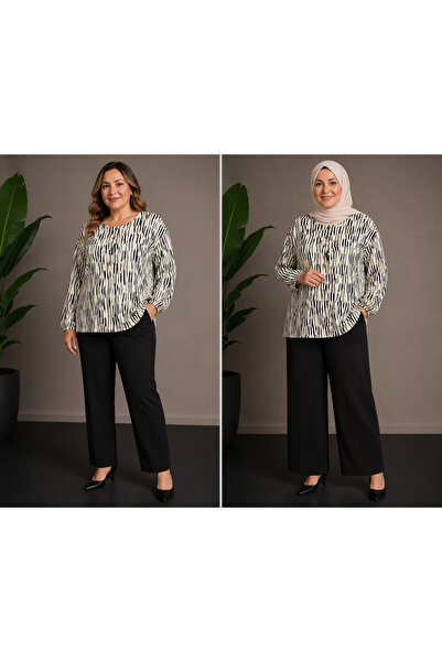 Trendline Trend Women's Plus Size Viscose Summer Thin Mother Blouse