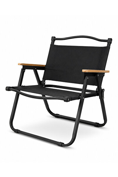Armchair Adventurer Camping Armchair with Wooden Arms and Metal Frame - Foldi...