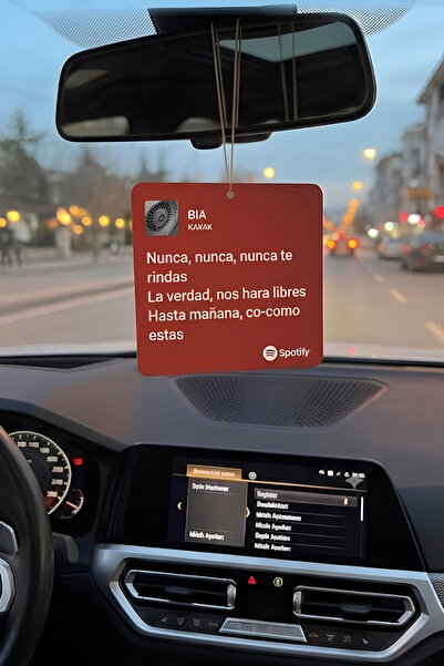 NET REKLAM 2 ADET Pleksi 7x7 cm Dikiz Aynası Süsü Spotify Temalı "“Nunca, nun...
