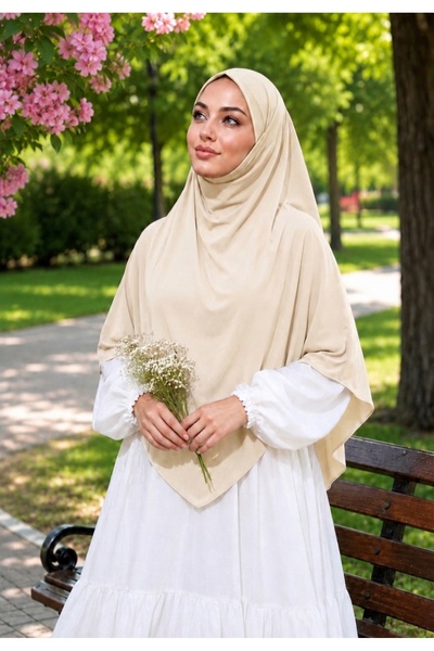 AHRAR tesettür Eșarfă practică de mărime medie Sandy Sufle - Hijab Tesettür f...