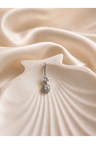B & S Baget Taşlı Çelik Göbek Piercing