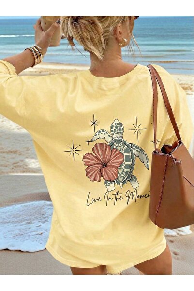 DASH WEAR Unisex Men/Women Summer Turtle Custom Printed Oversize Cotton Crew ...