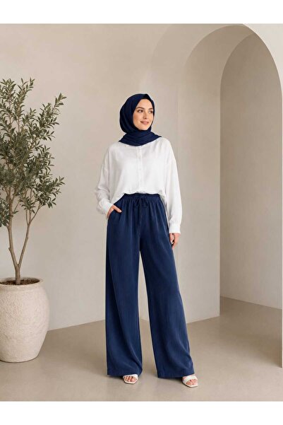 ŞIK VE MUTLU Tencel Silky Tie-Dye Palazzo Trousers