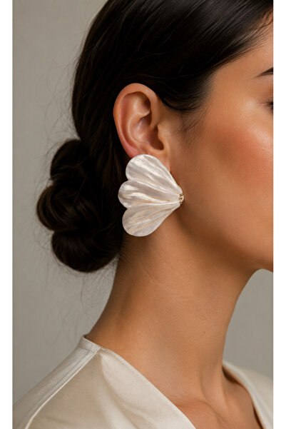 No branded Cercei handmade - Butterfly sidefat alb cu accesorii argintii