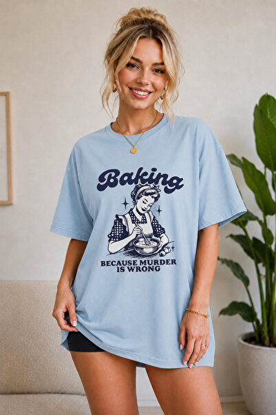 FECCY Premium Bakking Printed Unisex Oversize Women's T-Shirt Cotton Oversize...
