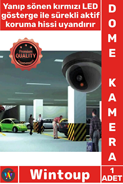 Wintoup #Kamera Güvenlik Sistemi Gerçekçi Görünüm Hareket Sensörlü Kırmızı Le...