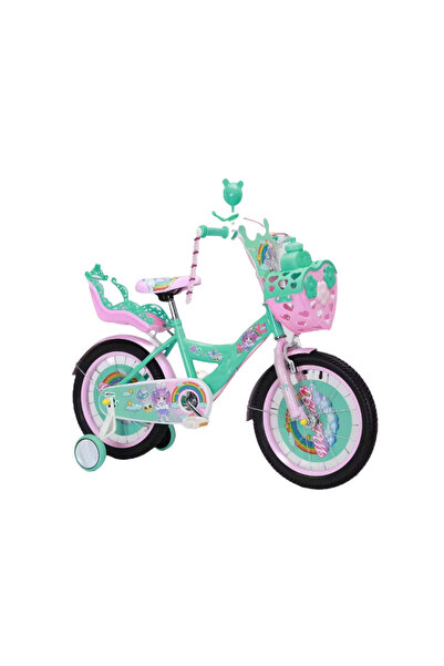 JHT Bicicletă cu pedale pentru fete, 3-5 ani, 12 inch, cu roți ajutătoare, co...