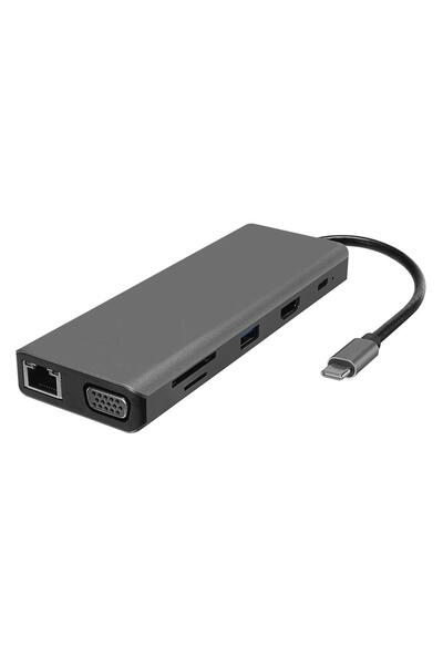 Universal Hytech HY-USBC32 4K-2K Ultra HD رمادي معدني 5x USB2.0-USB3.0 100M R...