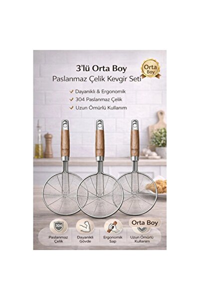 Empressco Set Contents: 3-Piece Medium Size Stainless Steel Wire Colanders