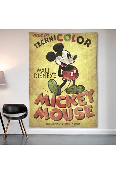 Geek Cultcha Mickey Mouse Vintage Wall Covering Wall Tapestry First Quality S...