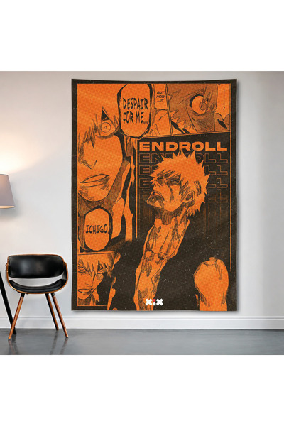 Geek Cultcha Bleach Ichigo Kurosaki Orange Edition Wall Covering Wall Tapestr...