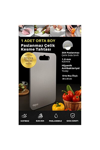 Empressco Stainless Steel Chopping Board, Healthy Kitchen Utensil for Meat an...