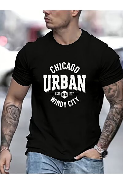 135 Chicago Urban Windy City Men Pure Round Neck Short Sleeve Tees Funny Uniq...