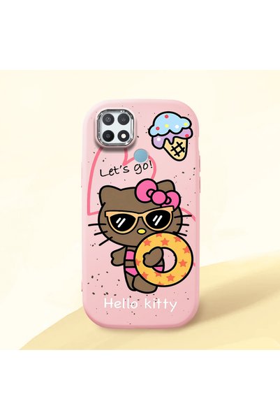 Hontinga Oppo A15S Compatible Case Camera Protector Pink Silicone Couple Phon...