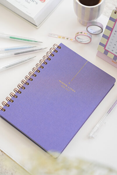 Matt Notebook 2026-2027 A5 Linen Academic Planner Spiral Bound 15X21 cm - 17 ...