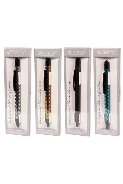 CRESCO Pix metalic Stylus, varf pentru ecrane, corp metalic, cu clip, Multicolor