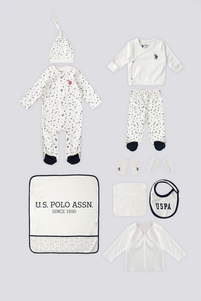 U.S. Polo Assn. Set crem pentru bebeluși băieți, 10 piese - Set pentru extern...