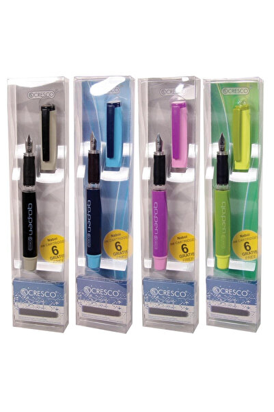 CRESCO Stilou cu cerneala reincarcabila Go Pen multicolor set 6 rezerve