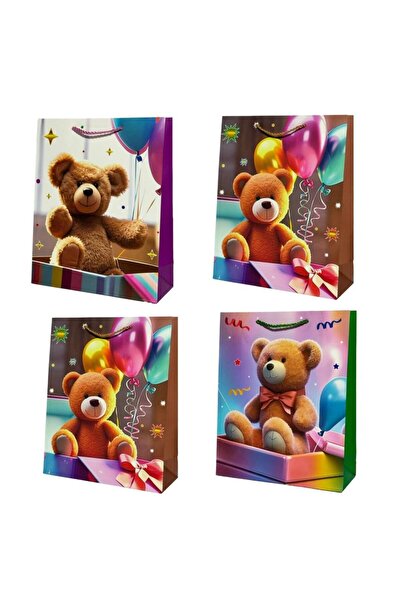 OEM Geanta cadou copii Ju-Piter urs cu baloane multicolor 18x23x9 cm