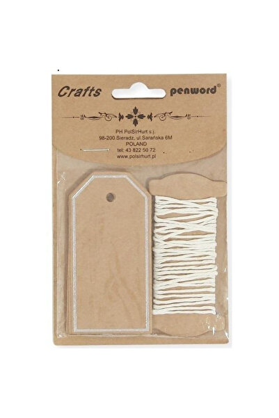 OEM Eticheta cadou/tag Penword 124x83 mm, kraft, cu sfoara, in blister, multi...