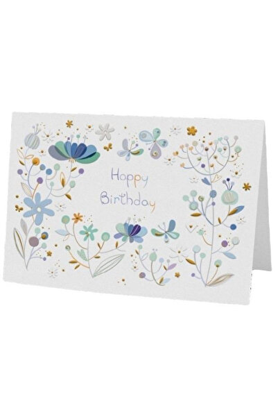Turnowsky Felicitare B6 Turnowsky, cu plic, model flori albastre, cu folie au...