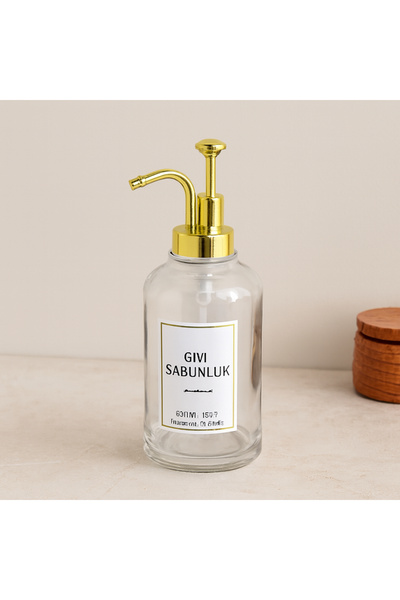 magicool 500 ml Glass Liquid Soap Dispenser (Transparent, Round)