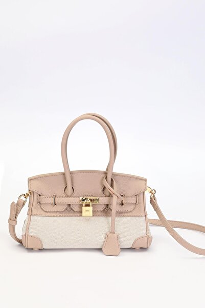 Levidor Coffee Oval Lock Detail Handbag
