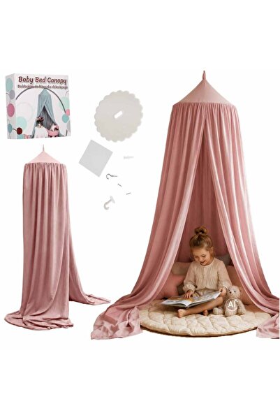Ikonka Baldachin pentru copii Pink Boho, tip cort tipi de suspendat, include ...