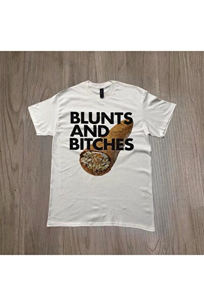Grafftee Clothing تي شيرت مطبوع عليه Blunts And Bitches للجنسين مقاس كبير