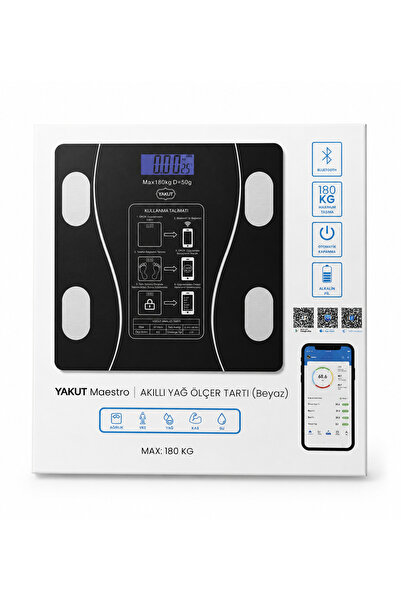 YAKUT BEYHEKİM Akıllı Yağ Ölçer Bluetooth Baskül – 180 KG