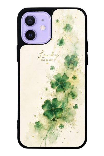 Spoyi iPhone 12 Glossy Phone Case with Lucky Clover Whisper Design